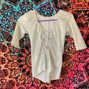 Iheartraves sparkly hooded bodysuit